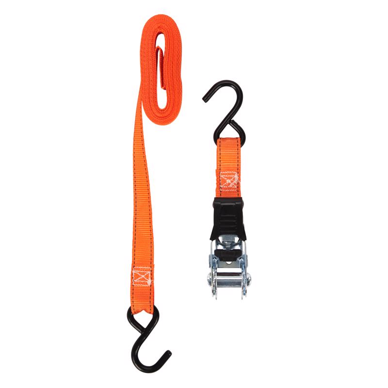 Keeper 1 in. W X 14 ft. L Orange Tie Down w/Ratchet 400 lb 4 pk - Case of 6