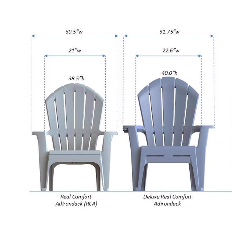 Adams RealComfort Deluxe Gray Resin Frame Adirondack Chair