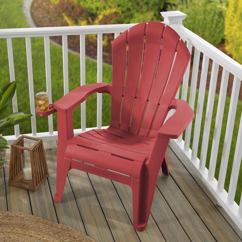 Adams RealComfort Deluxe Cherry Red Resin Frame Adirondack Chair