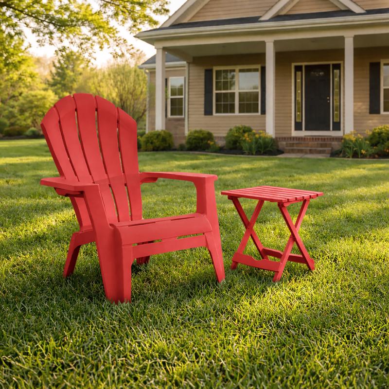 Adams RealComfort Deluxe Cherry Red Resin Frame Adirondack Chair
