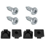 Custom Accessories Black/Silver Metal/Nylon License Plate Fasteners - Case of 12