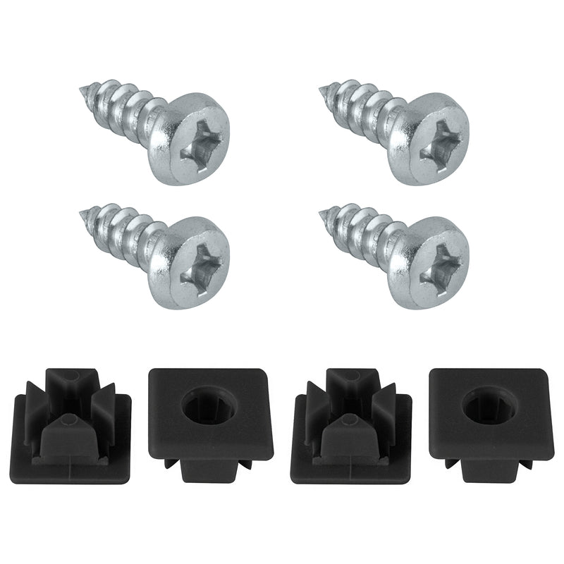 Custom Accessories Black/Silver Metal/Nylon License Plate Fasteners - Case of 12