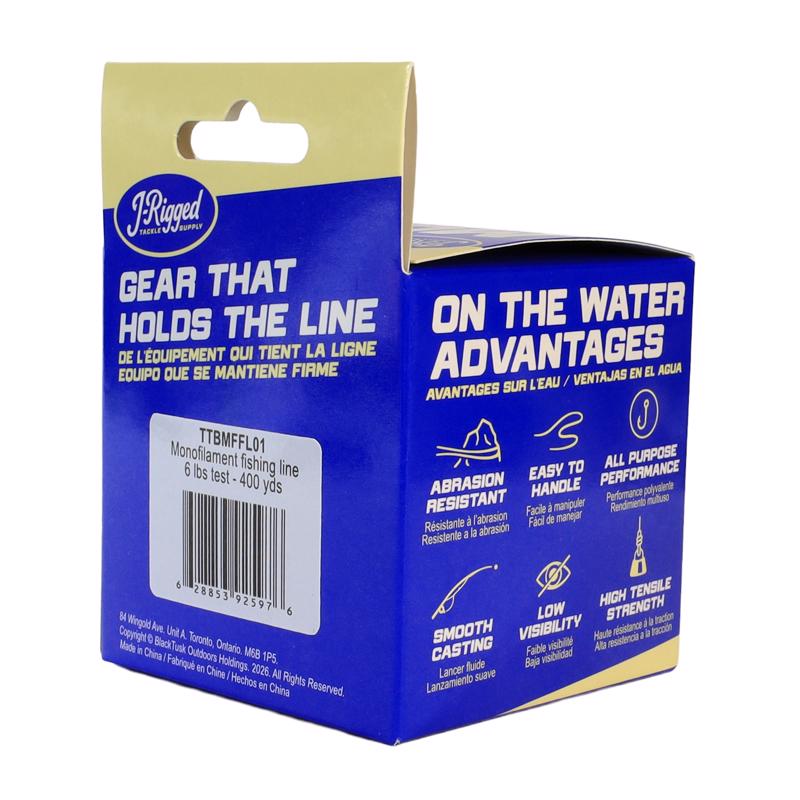 J- Rigged Monofilament Fishing Line 6 lb. cap. 400 yd