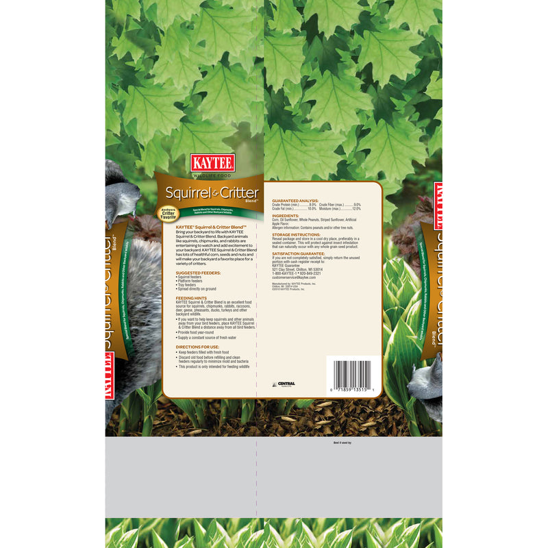 Kaytee Squirrel & Critter Squirrel and Critter Food 10 lb - Case of 4