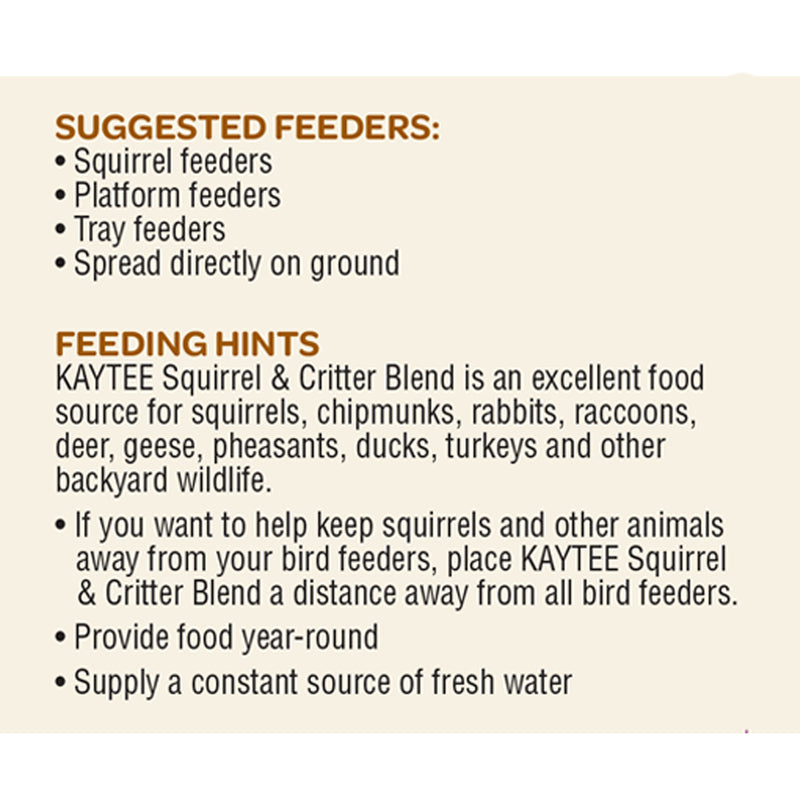 Kaytee Squirrel & Critter Squirrel and Critter Food 10 lb - Case of 4