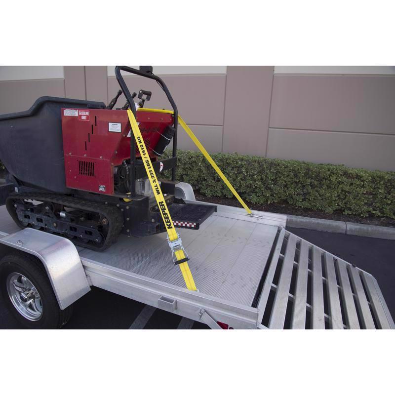 Keeper 2 in. W X 27 ft. L Yellow Tie Down w/Ratchet 3333 lb 1 pk