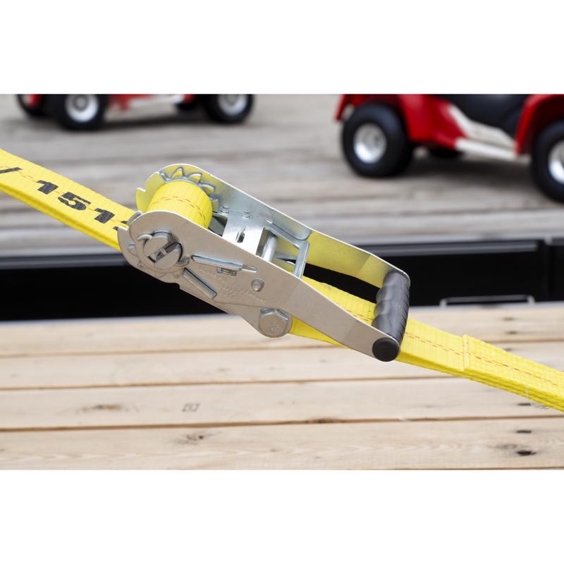 Keeper 2 in. W X 27 ft. L Yellow Tie Down w/Ratchet 3333 lb 1 pk