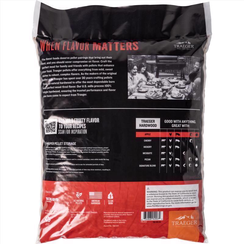 Traeger Premium All Natural Apple Hardwood Pellets 20 lb