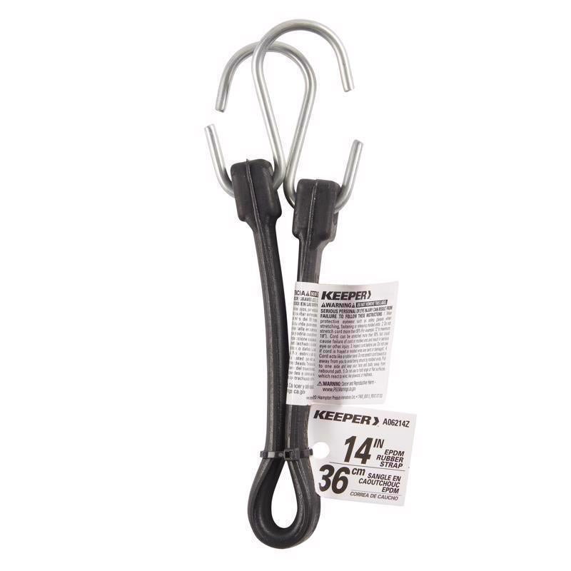 Keeper Black Tarp Strap 14 in. L 1 pk - Case of 10