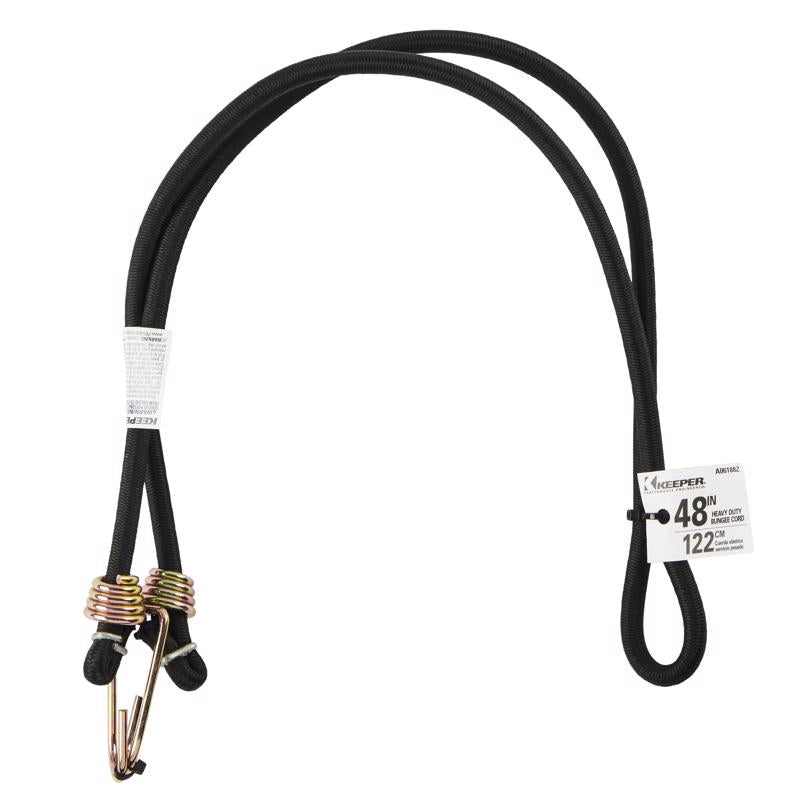 Keeper Black Bungee Cord 48 in. L X 0.374 in. 1 pk - Case of 10
