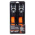 Keeper 1 in. W X 15 ft. L Orange Tie Down w/Ratchet 500 lb 2 pk - Case of 4
