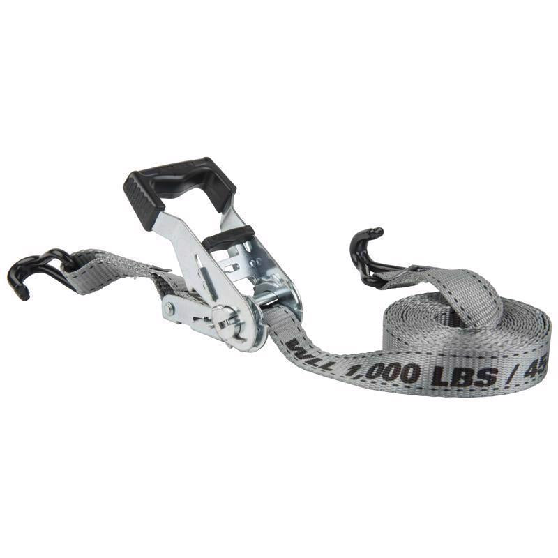 Keeper 1 in. W X 12 ft. L Gray Ratchet Tie Down Strap 1000 lb 4 pk - Case of 4