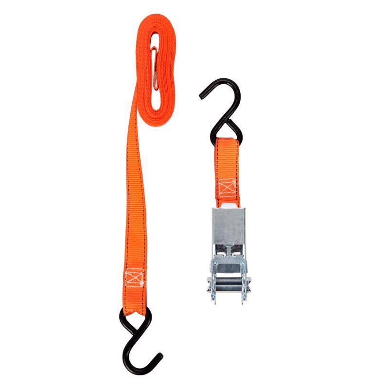 Keeper 1 in. W X 10 ft. L Orange Tie Down w/Ratchet 300 lb 4 pk