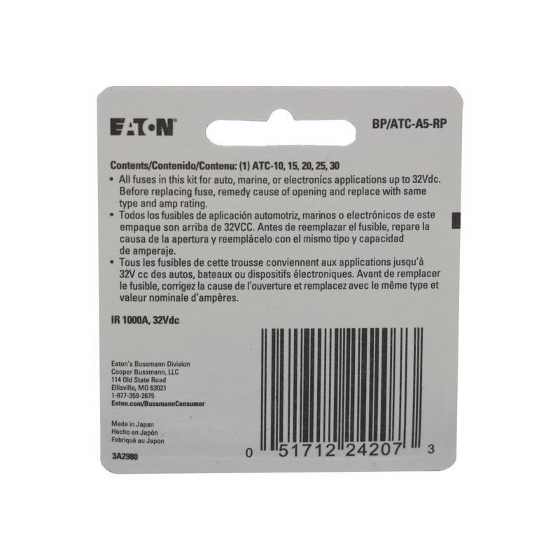 Bussmann ATC Assorted Fuse Assortment 5 pk