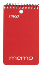 Mead 3 in. W X 5 in. L Wide Ruled Spiral Assorted Memo Book - Case of 12